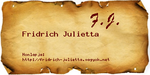 Fridrich Julietta névjegykártya